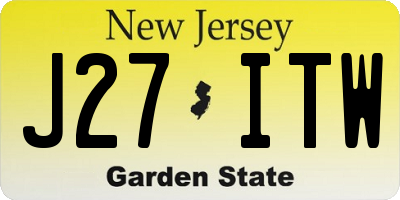 NJ license plate J27ITW
