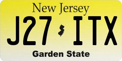 NJ license plate J27ITX