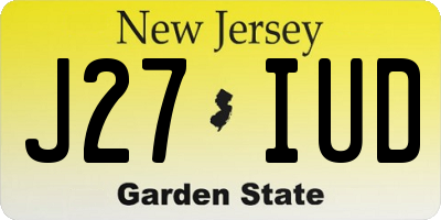 NJ license plate J27IUD
