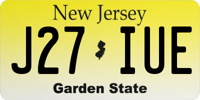 NJ license plate J27IUE