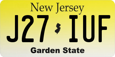 NJ license plate J27IUF