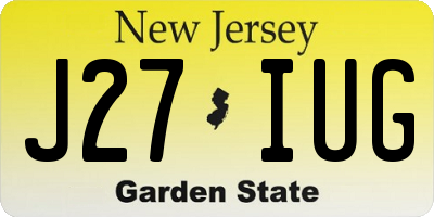 NJ license plate J27IUG