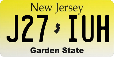 NJ license plate J27IUH