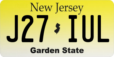 NJ license plate J27IUL