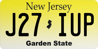 NJ license plate J27IUP