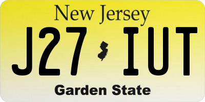 NJ license plate J27IUT