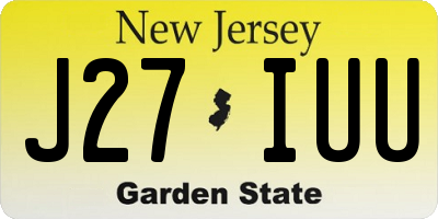 NJ license plate J27IUU