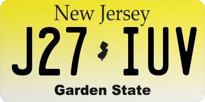 NJ license plate J27IUV