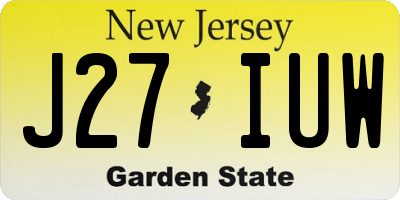 NJ license plate J27IUW