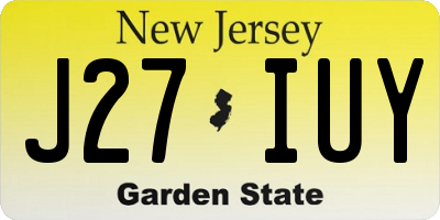 NJ license plate J27IUY