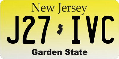 NJ license plate J27IVC