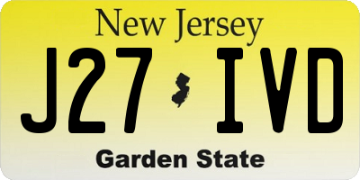 NJ license plate J27IVD
