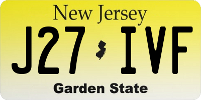 NJ license plate J27IVF