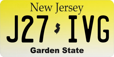 NJ license plate J27IVG