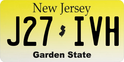 NJ license plate J27IVH