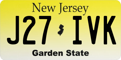 NJ license plate J27IVK
