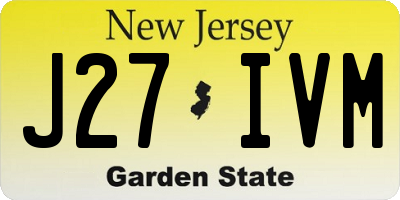 NJ license plate J27IVM