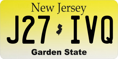 NJ license plate J27IVQ
