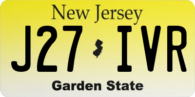NJ license plate J27IVR