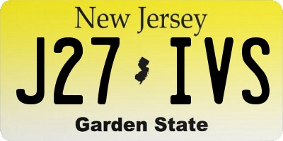 NJ license plate J27IVS