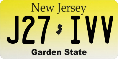 NJ license plate J27IVV
