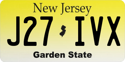 NJ license plate J27IVX