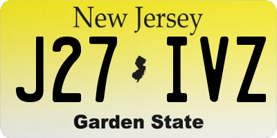 NJ license plate J27IVZ
