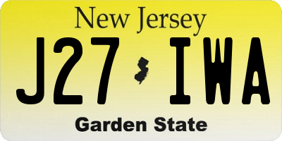 NJ license plate J27IWA