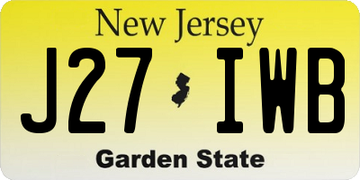 NJ license plate J27IWB