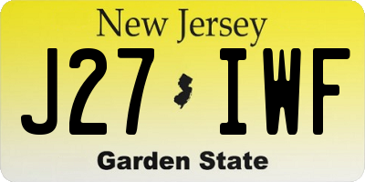 NJ license plate J27IWF