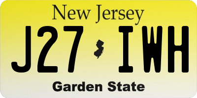NJ license plate J27IWH