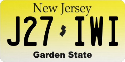 NJ license plate J27IWI