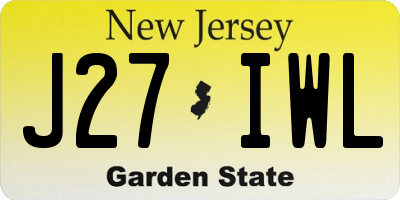 NJ license plate J27IWL