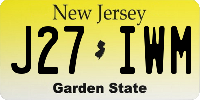 NJ license plate J27IWM