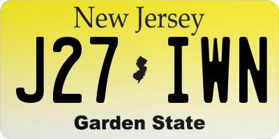 NJ license plate J27IWN