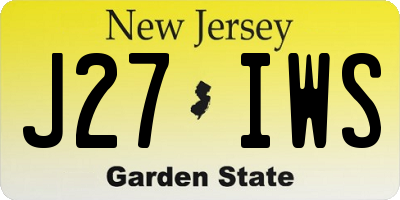 NJ license plate J27IWS