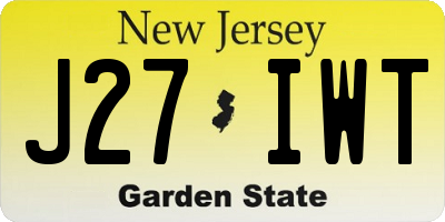 NJ license plate J27IWT
