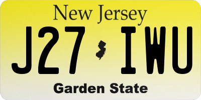 NJ license plate J27IWU