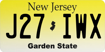 NJ license plate J27IWX