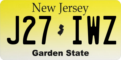 NJ license plate J27IWZ