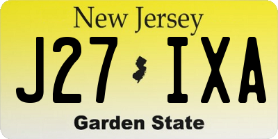 NJ license plate J27IXA
