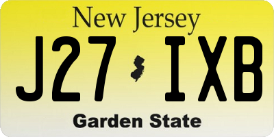 NJ license plate J27IXB