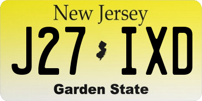 NJ license plate J27IXD