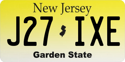 NJ license plate J27IXE