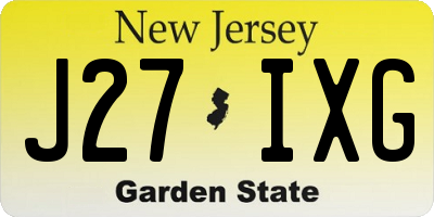 NJ license plate J27IXG