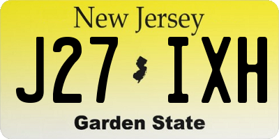 NJ license plate J27IXH