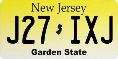 NJ license plate J27IXJ