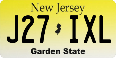 NJ license plate J27IXL