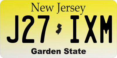 NJ license plate J27IXM