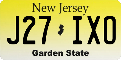 NJ license plate J27IXO